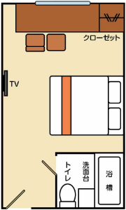 ポートタワー側スタンダードダブル 間取り図