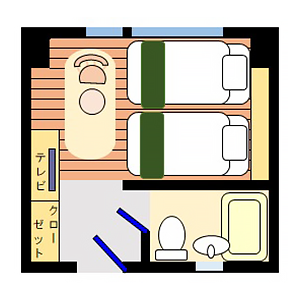 シモンズベッド ツイン 間取り図